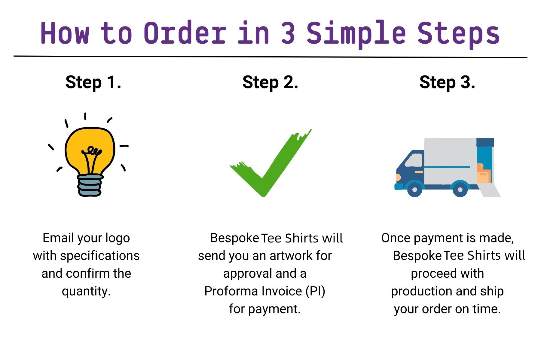 If you have a small order? Bespoke T-shirts Team NO MOQ can help you